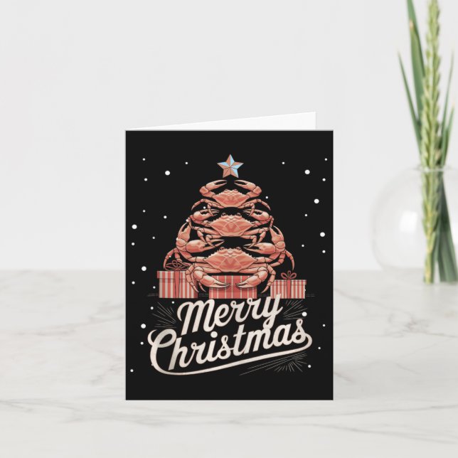 Crab Xmas Tree Crab Weihnachtsbaum Tank Top3 Karte (Vorderseite)