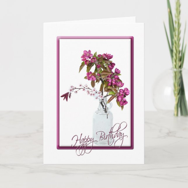 Crabapple Bouquet zum Geburtstag Karte (Vorderseite)