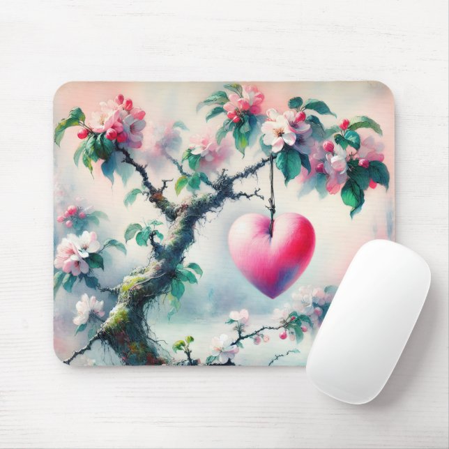 Crabapple Tree Heart Mousepad (Mit Mouse)