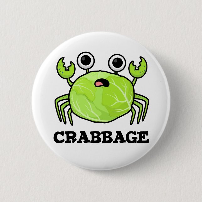 Crabbage Funny Cabbage Crab Pub Button (Vorderseite)