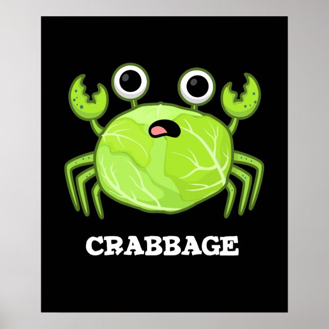 Crabbage Funny Cabbage Crab Pub Dark BG Poster (Vorne)