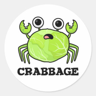 Crabbage Funny Cabbage Crab Pub Runder Aufkleber