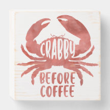 Crabby Avant Café Crabe Aquarelle Rouge