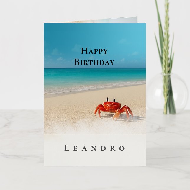 Crabby Bold - Carte d'anniversaire personnalisée é (Recto)