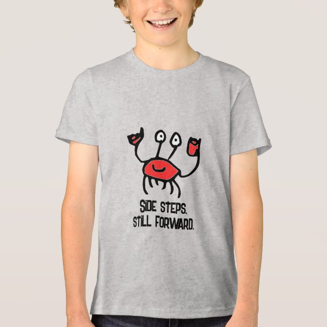 Crabby but Confident – Cartoon Crab T-Shirt Tri-Blend Shirt (Vorderseite)