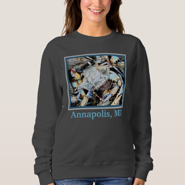 Crabby Crab Annapolis, MD Sweatshirt oder T - Shir (Vorderseite)