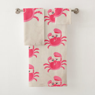 Crabby Crab Design Ensemble de serviettes de bain