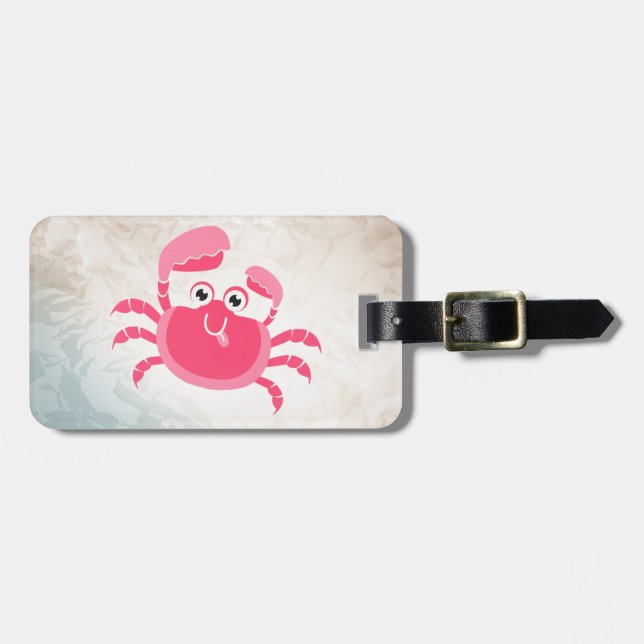 Crabby Crab Design Luggage Tags Gepäckanhänger (Vorderseite horizontal)