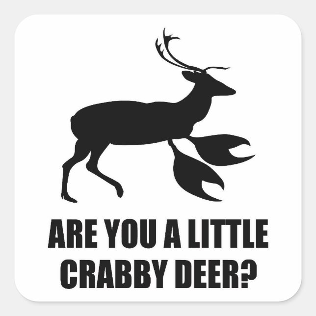 Crabby Deer Quadratischer Aufkleber (Vorderseite)