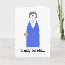Crabby Funny Old Woman Birthday Greetings