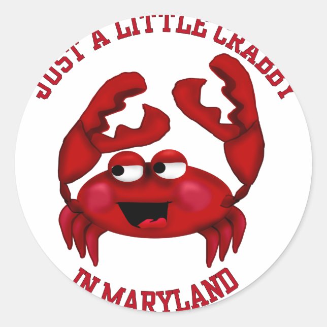 Crabby in Maryland Runder Aufkleber (Vorderseite)