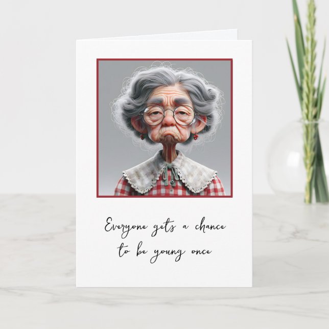 Crabby Old Lady für den Alten Spaß Karte (Vorderseite)