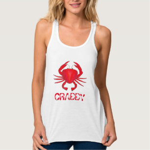 CRABBY Red Maryland Bay Crab Seafood Beach Tank Top