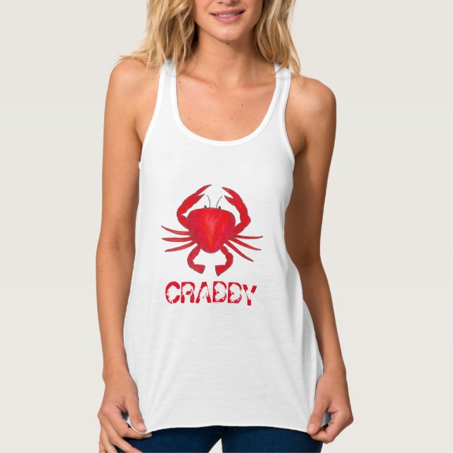 CRABBY Red Maryland Bay Crab Seafood Beach Tank Top (Vorderseite)
