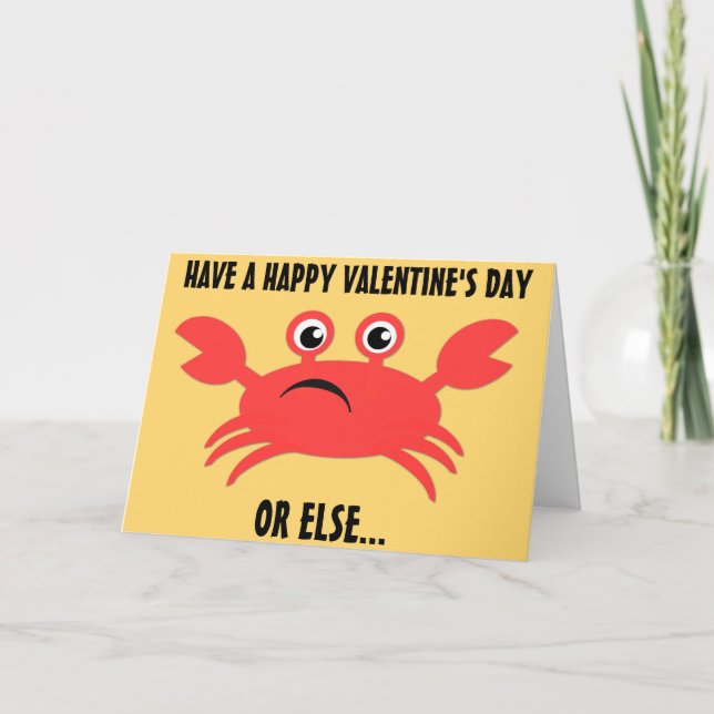 Crabby Valentine Feiertagskarte (Vorderseite)