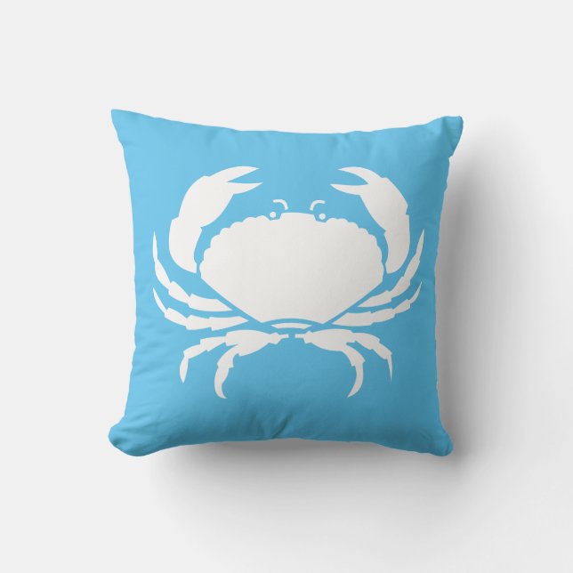 CRABE BLANC sur oreiller bleu (Recto)