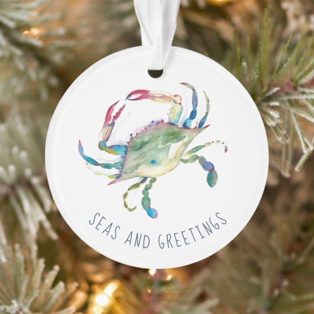 Crabe Bleu Premier Ornement de Noël Marié (Arbre)