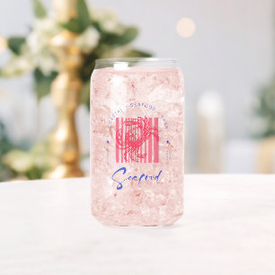 Crabe de Littoral Rose Boîte en Verre