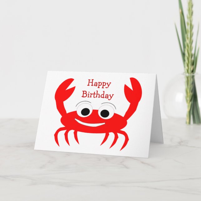 Crabe Design Carte d'anniversaire personnalisée (Devant)