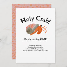 Crabe du Saint-Crabe Hermite Invitation d'annivers