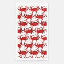 Crabe Fruits de mer Serviette en papier rouge