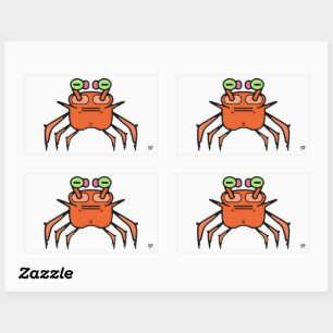 Crabe impair grincheux v1 autocollant rectangulair
