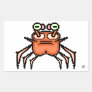 Crabe impair grincheux v3 autocollant rectangulair