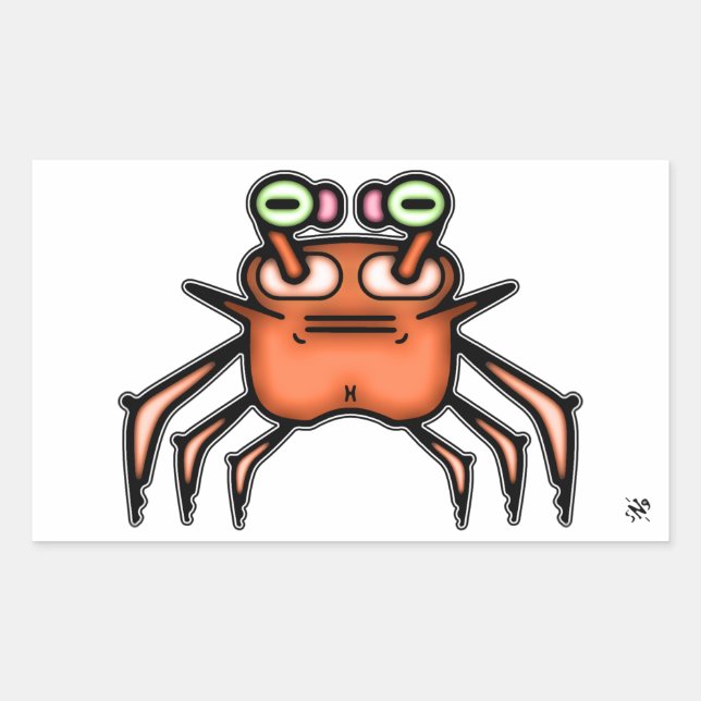 Crabe impair grincheux v3 autocollant rectangulair (Devant)