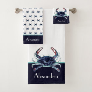 Crabe marine bleu Turquoise blanc