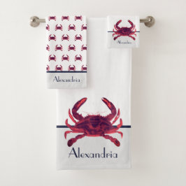 Crabe Maroon bordeaux Nautique Bain rouge et gris 