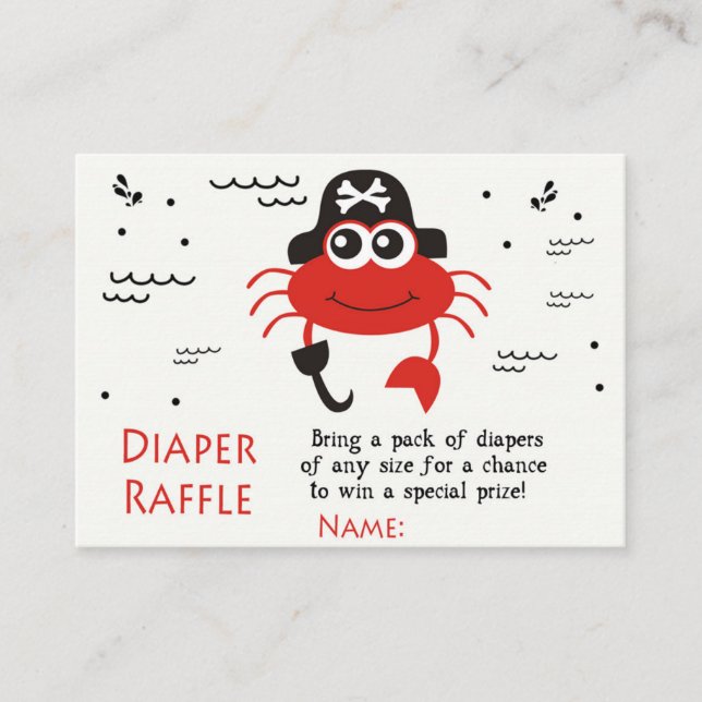 Crabe Pirate Diaper Raffles Tickets (Vorderseite)