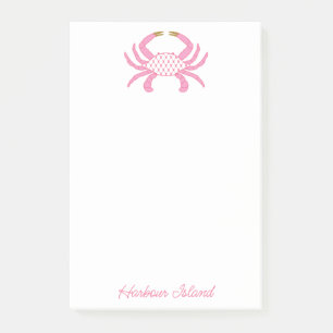Crabe Rose Custom Chic Post-it Côtiers