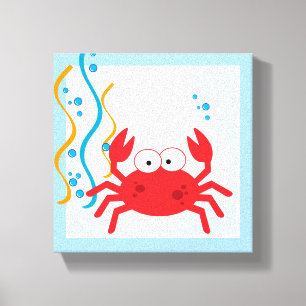 Crabe rouge sous la toile de mer Imprimer