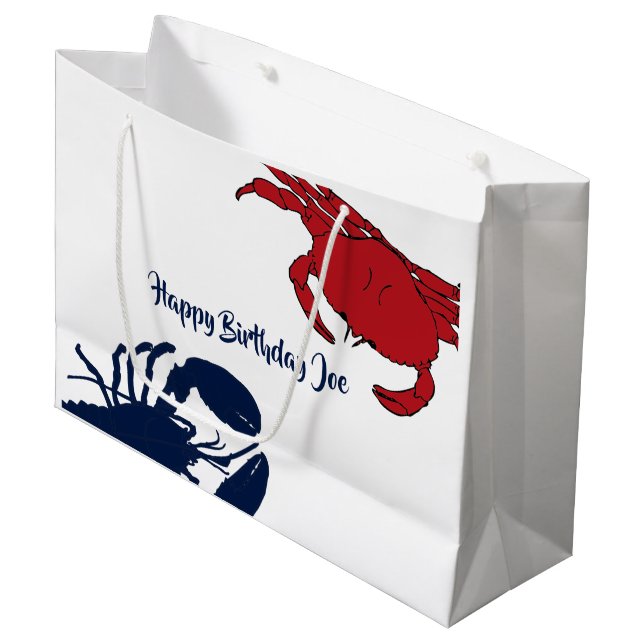 Crabe sur mesure dans le homard Grand sac cadeau (Devant Angle)