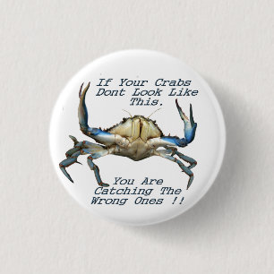 Crabes à capuchon amusants, Badge Bouton