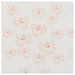 Crabes Tissu de coton peigné personnalisé (largeur