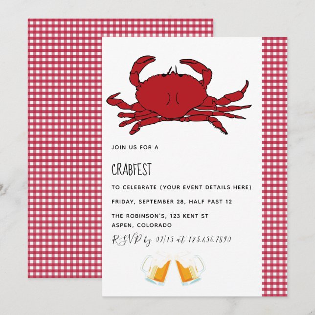 Crabfest-Party - individuelle Einladung (Vorne/Hinten)