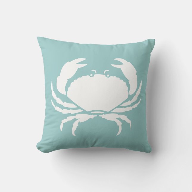 CRABS BLANC sur coussin bleu (Recto)