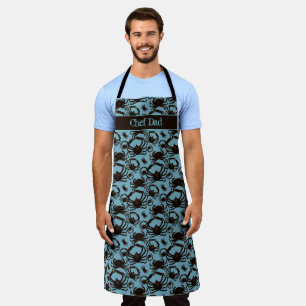 Crabs Blue Pattern Seafood Personalisiert Schürze