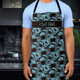 Crabs Blue Pattern Seafood Personalisiert Schürze