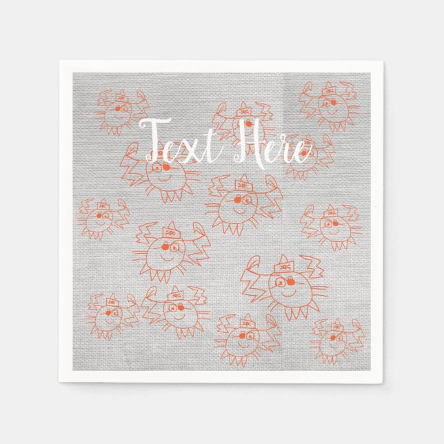 Crabs Custom Paper Napkins Serviette (Vorderseite)