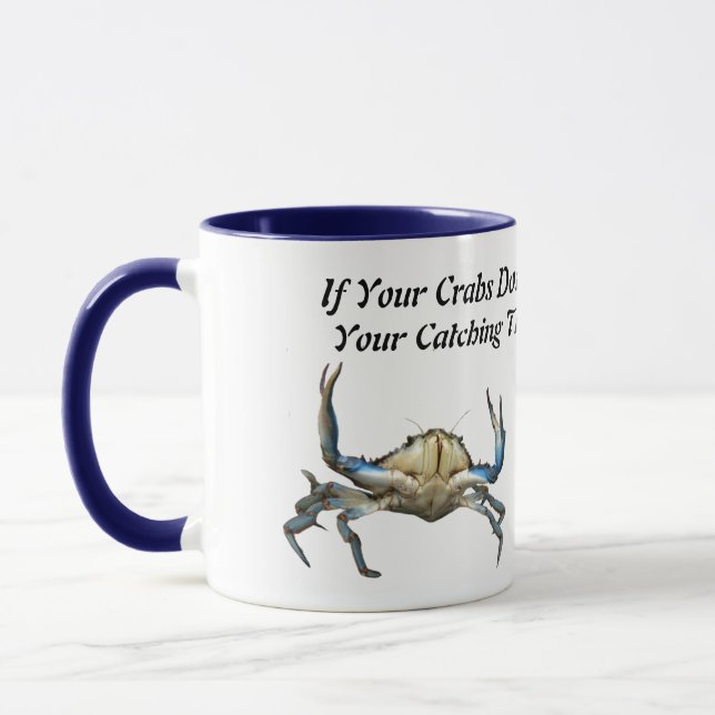 Crabs fangen, lustig, Blue Combo Kaffee Tasse (Links)
