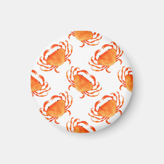 Crabs Wasserfarbe: Weißes Hintergrundmuster Magnet