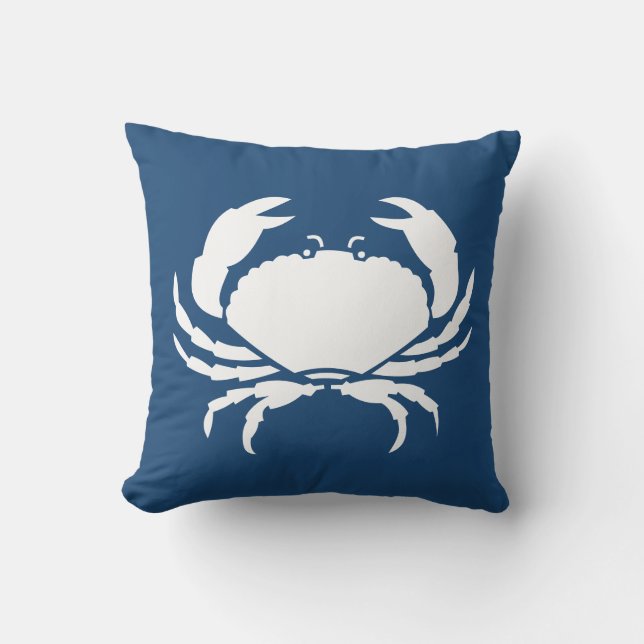 CRABS WHITE auf blauem Kissen (Vorderseite)
