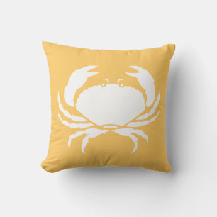 CRABS WHITE auf Honig Gelb Kissen