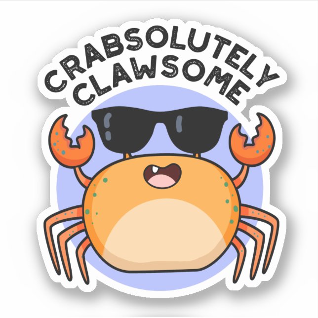 Crabsolut Clawsome Funny Crab Pub Aufkleber (Vorderseite)