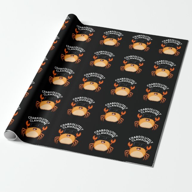 Crabsolut Clawsome Funny Crab Pun Dark BG Geschenkpapier (Ungerollt)