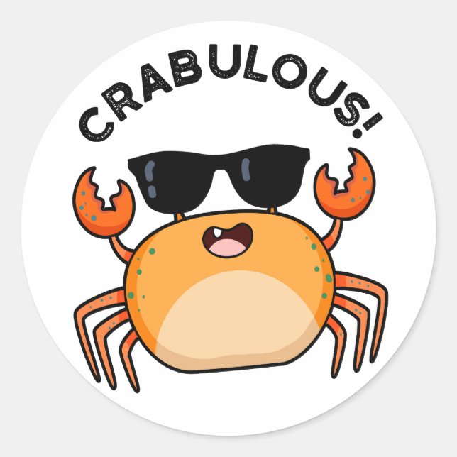 Crabulous Funny Crab Pub Runder Aufkleber (Vorderseite)
