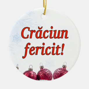 Crăciun fericit! Frohe Weihnachten in rumänischem Keramik Ornament