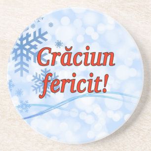 Crăciun fericit! Merry Christmas in Romanian rf Sandstein Untersetzer